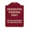 Signmission Parking Residents Parking Police Informed of Obstruction Aluminum Sign, 24" x 18", BU-1824-23355 A-DES-BU-1824-23355 - alternate 1